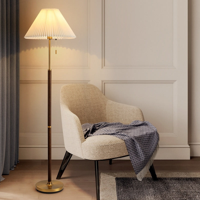 Velora™ Vintage Pleated Floor & Table Lamp – Retro Vertical Accent Light