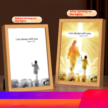 Faith-Inspired Home Decor Set – Jesus Wall Art, Crosses, Angel Statues & Lighted Picture Frames