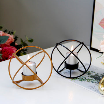 Creative Spherical Wrought Iron Candle Holder – Modern Metal Table Decor
