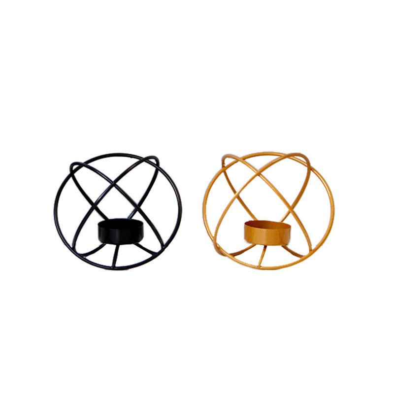 Creative Spherical Wrought Iron Candle Holder – Modern Metal Table Decor