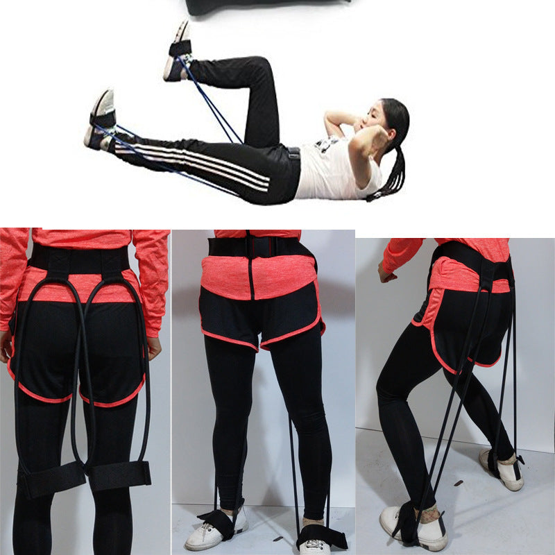 Latex Yoga Fitness Belt with Foot Pedal Tension Rope – Home Workout Resistance Bands