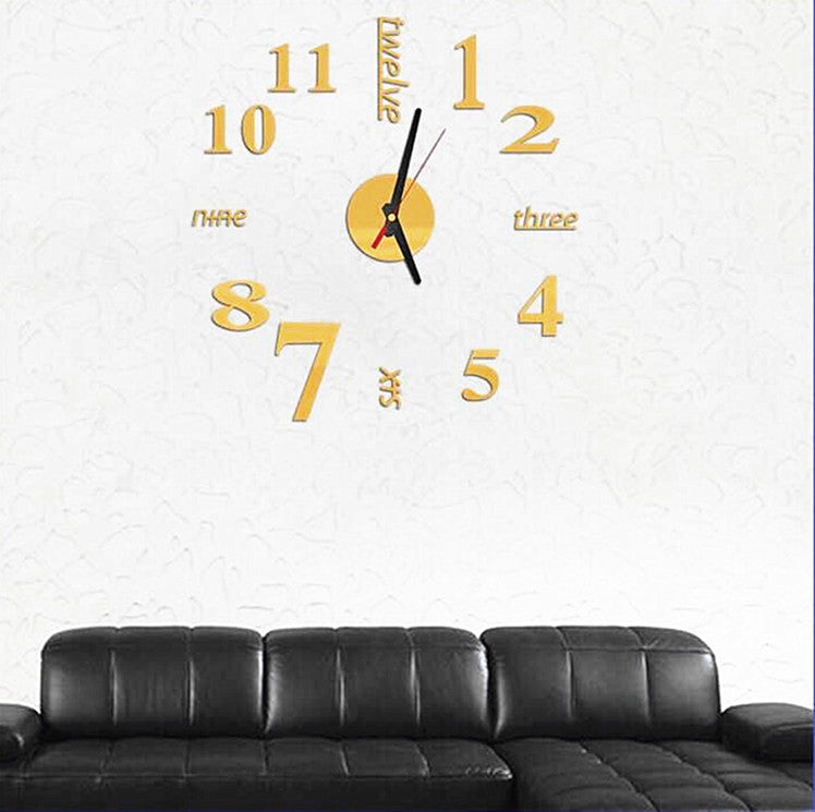 3D DIY Acrylic Mirror Wall Clock β Creative Stereo Home Decor Kit