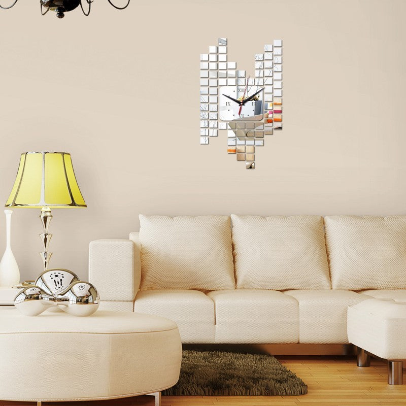 Mosaic Wall Sticker Digital Clock β Stylish DIY Wall Decoration Timepiece