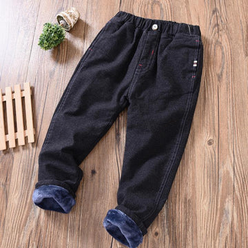 Boys' Casual Pants Korean Winter Long Pants, Big Kids Plus Cashmere Pants