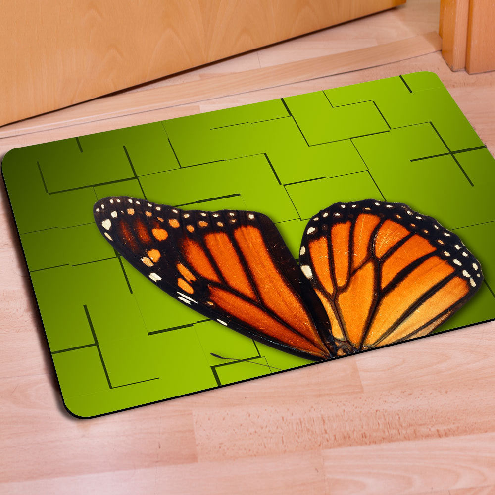 Green Butterfly Floor Mats for Bathroom & Home | Soft, Durable Room Rugs