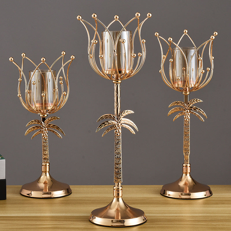 Elegant Glass Candle Holder for Dining Table – Romantic Candlelight Dinner Decor