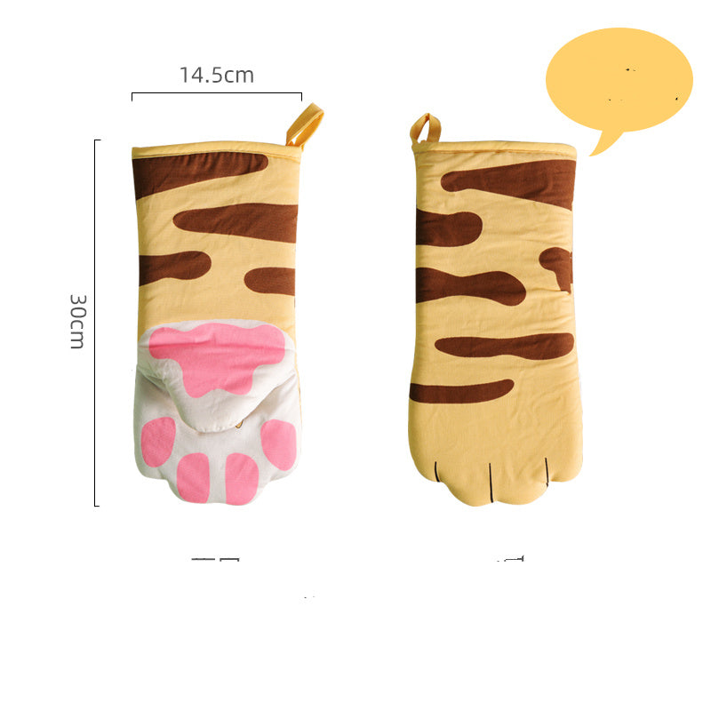 High Temperature Resistant Microwave Oven Gloves – Heat-Proof & Non-Slip Cotton Mitts