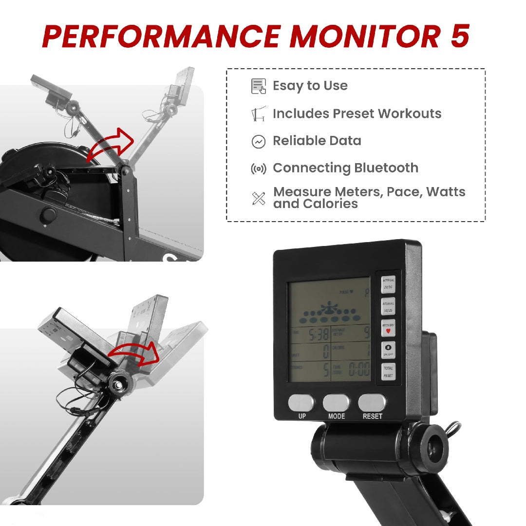 Professional Indoor Rowing Machine – Wind Resistance, LCD Display, Adjustable Air