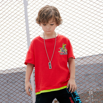 Dinosaur Print Boys' Short Sleeve T-Shirt – Fun & Comfy Summer Tee