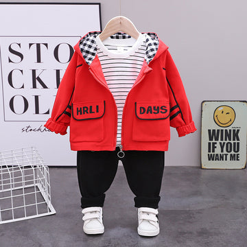 Boys' Outfit Set – T-Shirt, Jacket & Trousers Suit for Stylish Kids