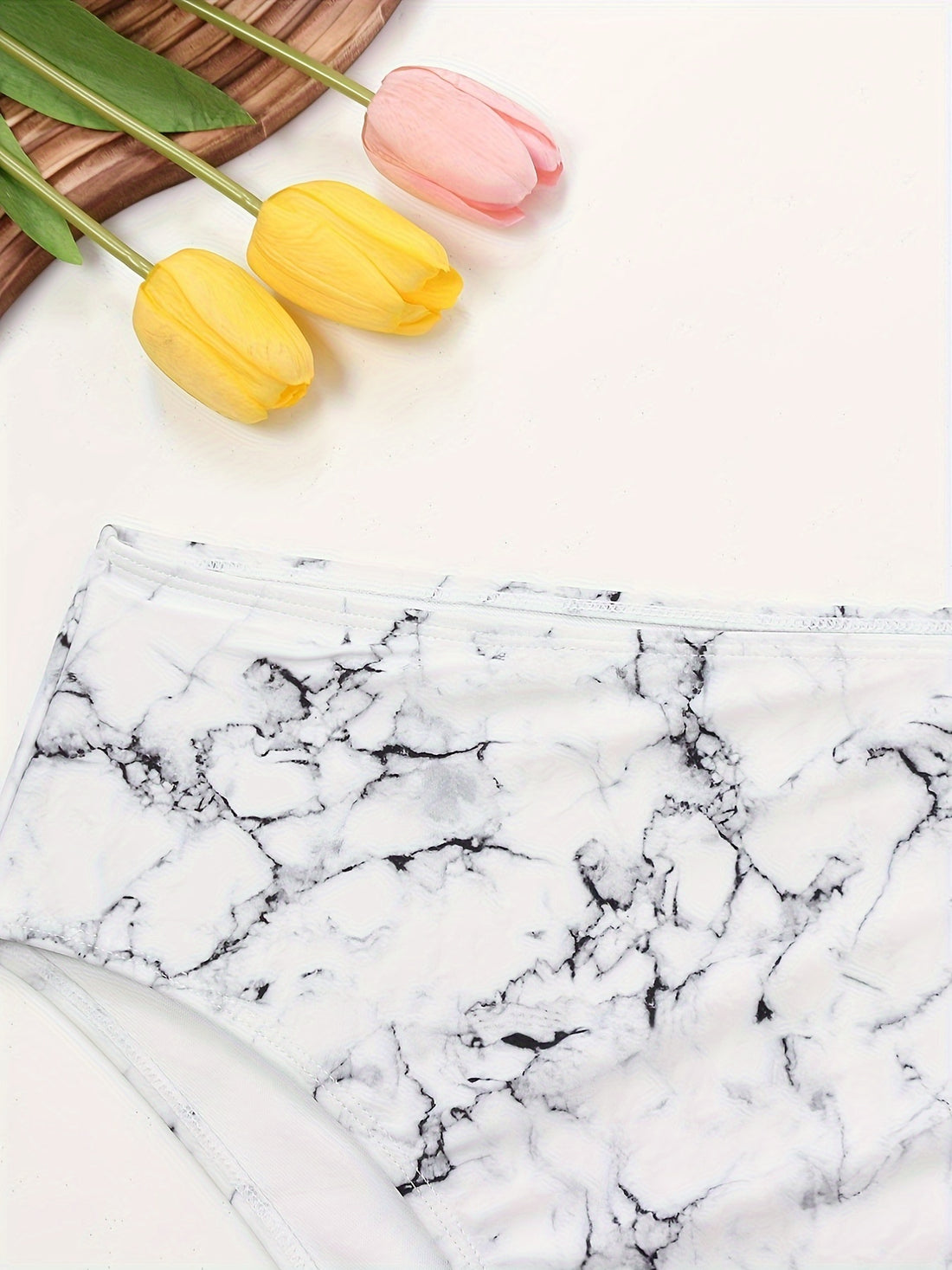 Plus-Size Triangle Bikini Bottom – Slate Print Beachwear for Curvy Women