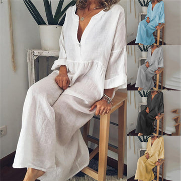 Loose Long Dress for Women – Casual Flowy Maxi Dress with Pockets