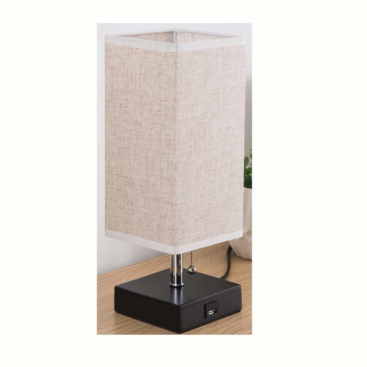 Linen Square Table Lamp – Modern Bedside & Study Desk Light with Soft Ambient Glow