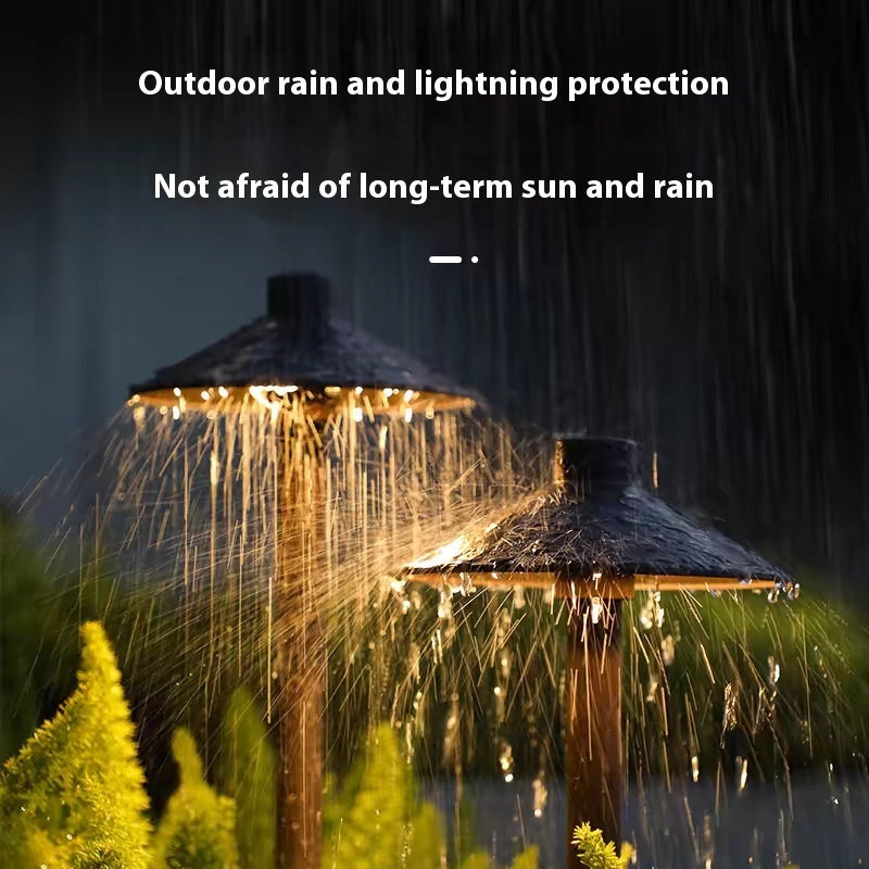 Solar-glow Outdoor Lawn & Garden Floor Lamp with Hidden Power Outlet