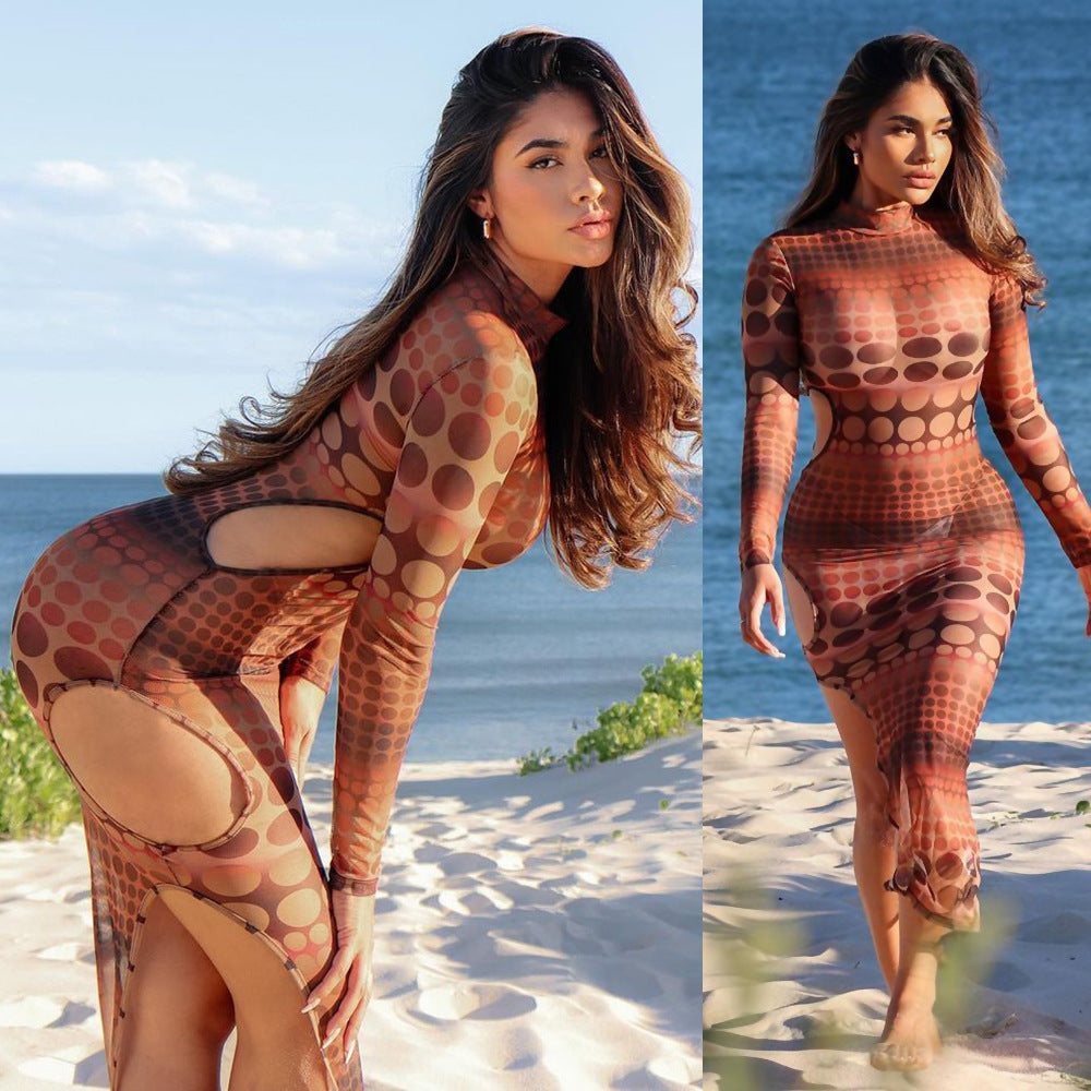Long Sleeve Swimsuit Dress for Women – Modest UV Protection Swimwear