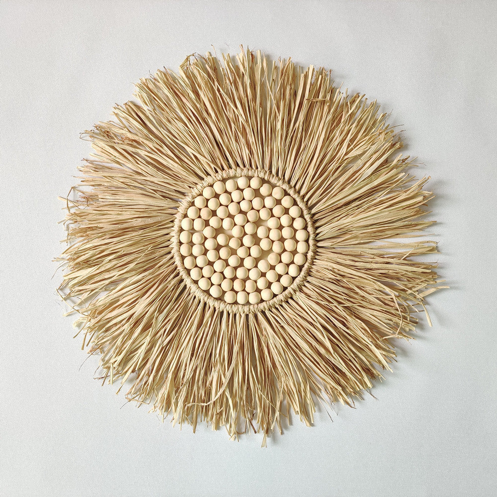 Raffles™ Bohr Raffia Wall Mirror – Handmade Decorative Wall Hanging
