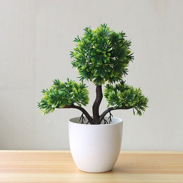 Artificial Potted Green Plants – Small Faux Arborous Plant Decor for Home & Office