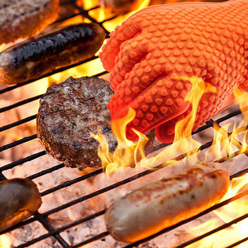 Food Grade Silicone BBQ Gloves – Heat Resistant & Waterproof Oven Mitts
