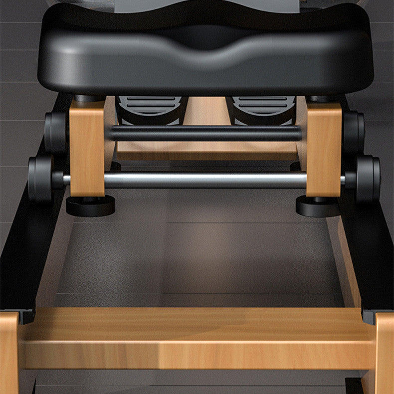 Wooden Water Resistance Rowing Machine – Home Fitness Rower with Digital Display