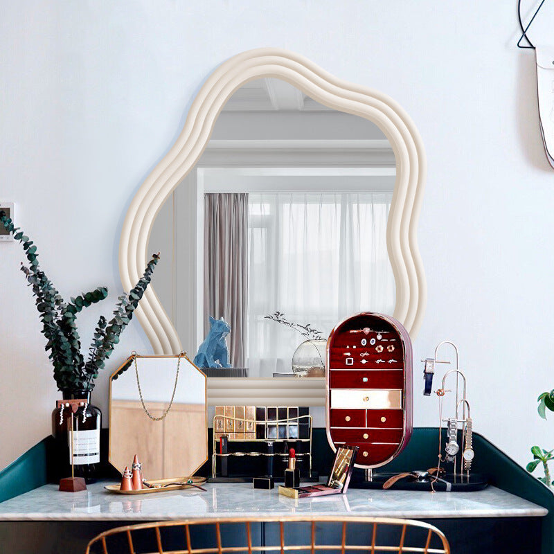 WaveGlow™ Wavy Shaped Hanging Vanity Makeup Mirror – Artistic Wall Mirror