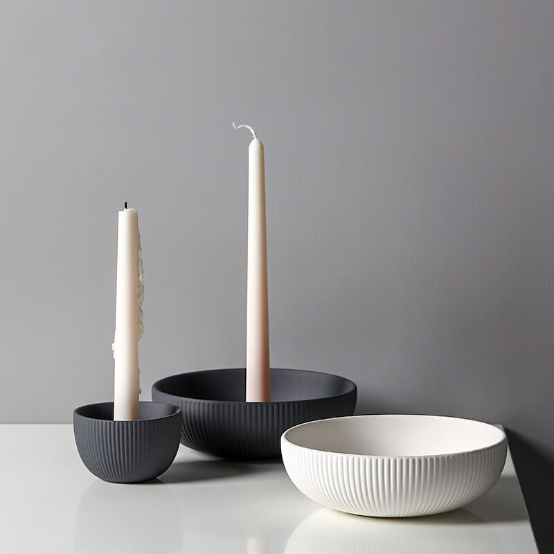 Minimalist Ceramic Candle Tray – Elegant Candle Holder & Utensils Set