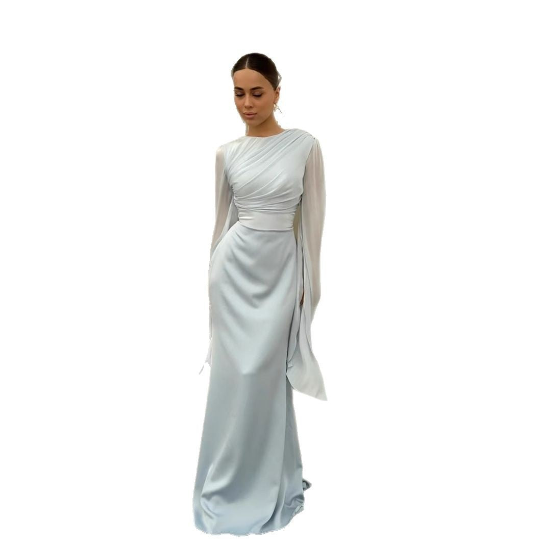 Women's Long Sleeve Polyester Dress – Elegant & Comfortable Everyday Wear