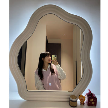 WaveGlow™ Wavy Shaped Hanging Vanity Makeup Mirror – Artistic Wall Mirror