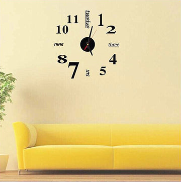 3D DIY Acrylic Mirror Wall Clock – Creative Stereo Home Decor Kit