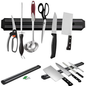 Magnetic Knife Holder for Kitchen Shelves – Strong Wall-Mounted Stainless Steel Rack