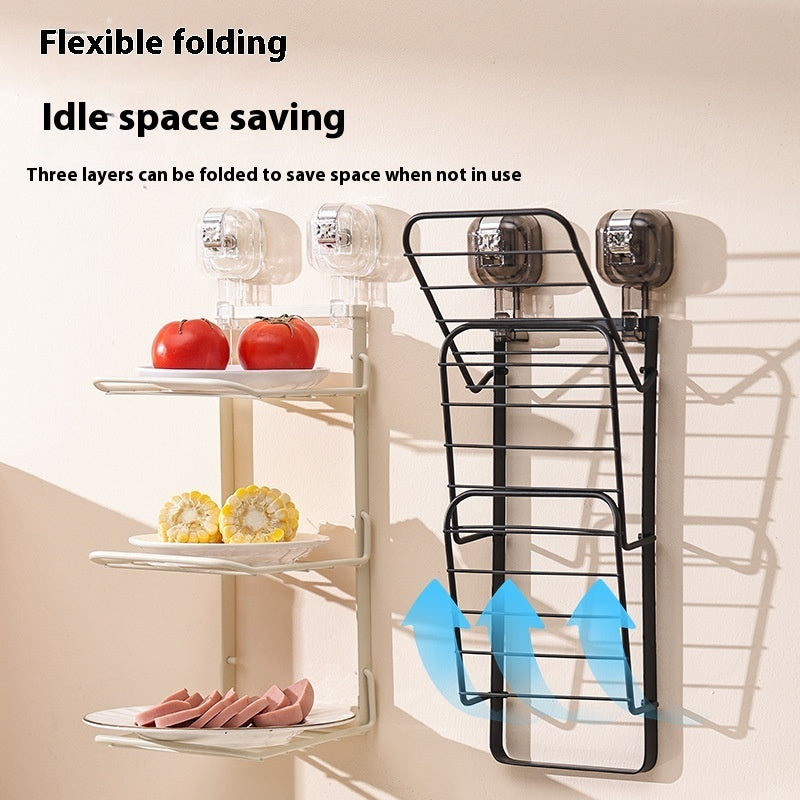 Suction Cup Kitchen Dish Rack – Wall-Mounted Space-Saving Organizer
