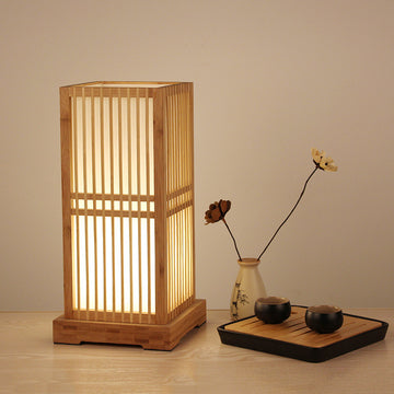 Japanese Style Table Lamp – Elegant Bedside Lamp with Soft Ambient Lighting