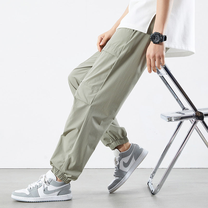 Mens Summer Thin Viscose All-Match Casual Pants