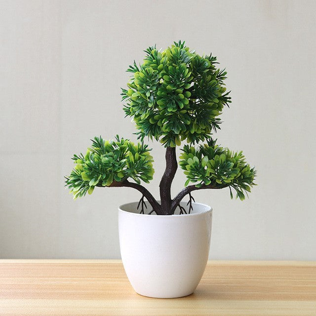 Artificial Potted Green Plants – Small Faux Arborous Plant Decor for Home & Office