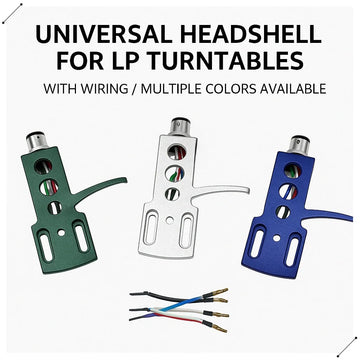 Universal HiFi DJ LP Turntable Headshell Mount Aluminum Alloy Gold Plated 4PIN Connector Includes Wires -Three Colors Available