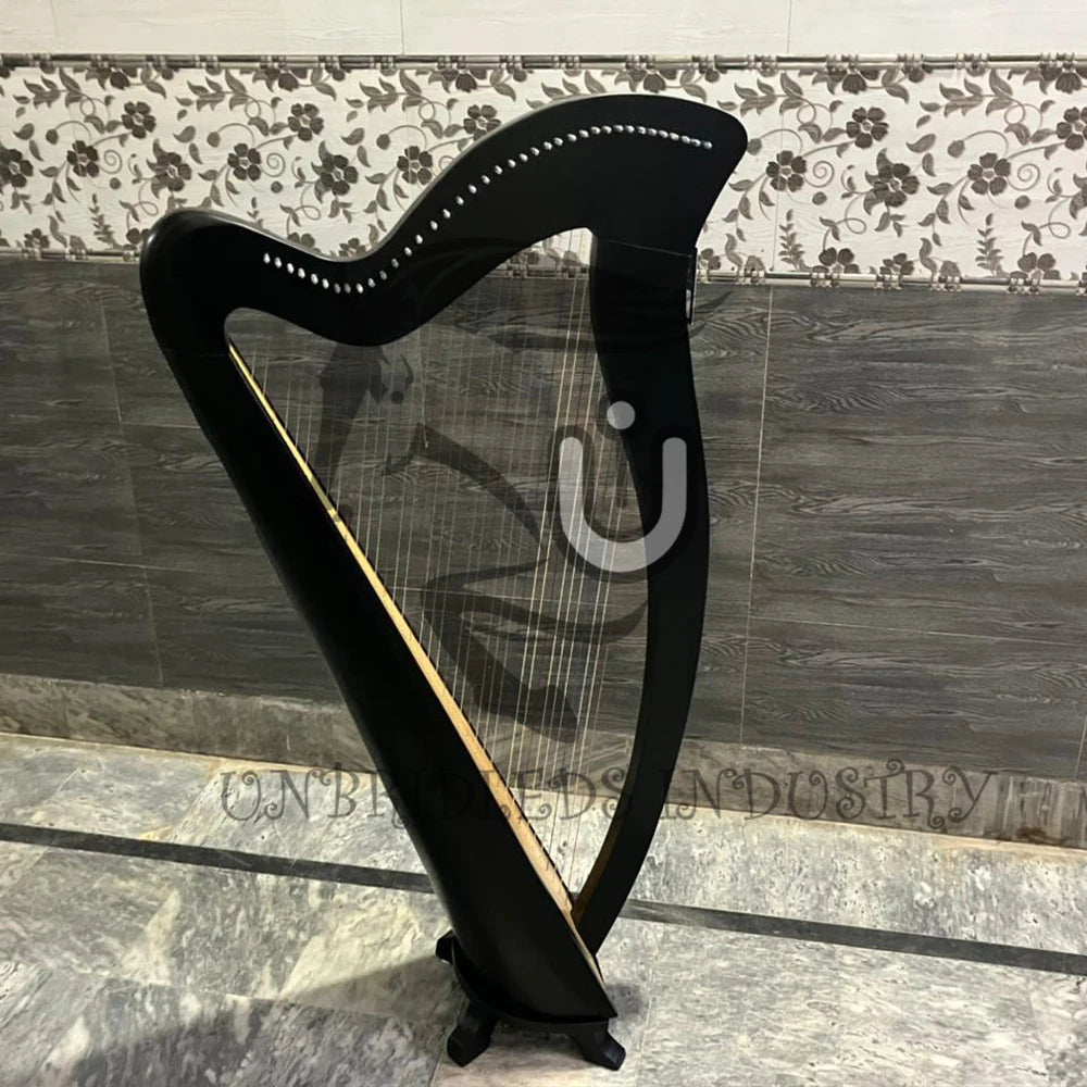 42-String Back Lever Harp Stand Black Premium Quality BeechWood Durable Made Unbridleds Industry Celtic Customizable