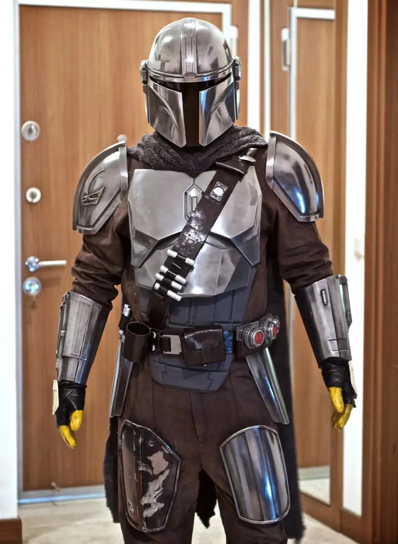 Mandalorian Helmet Costume Metal Polished Armor Collectible Home Decor Gift