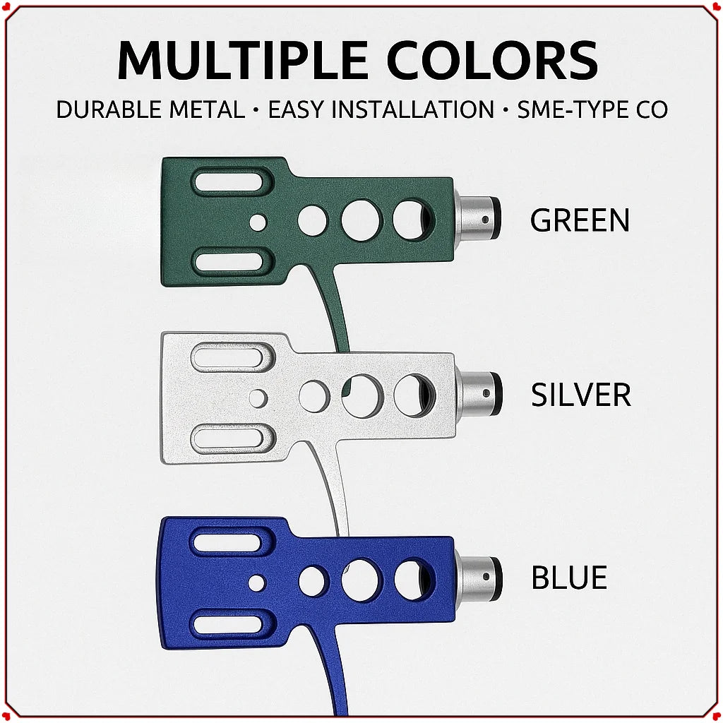 Universal HiFi DJ LP Turntable Headshell Mount Aluminum Alloy Gold Plated 4PIN Connector Includes Wires -Three Colors Available