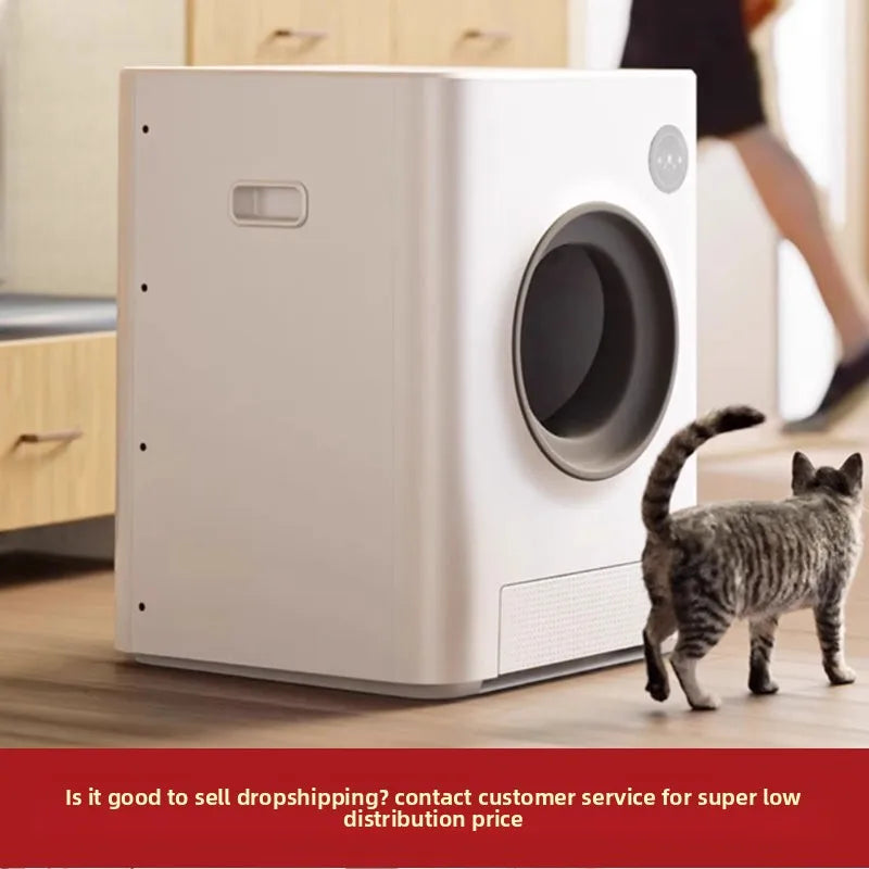 Smart Birds Flowers Rubik's Cube Full-automatic Cat Toilet Litter Box Electric Shovel Excrement Fully Enclosed 110V 60L Inner