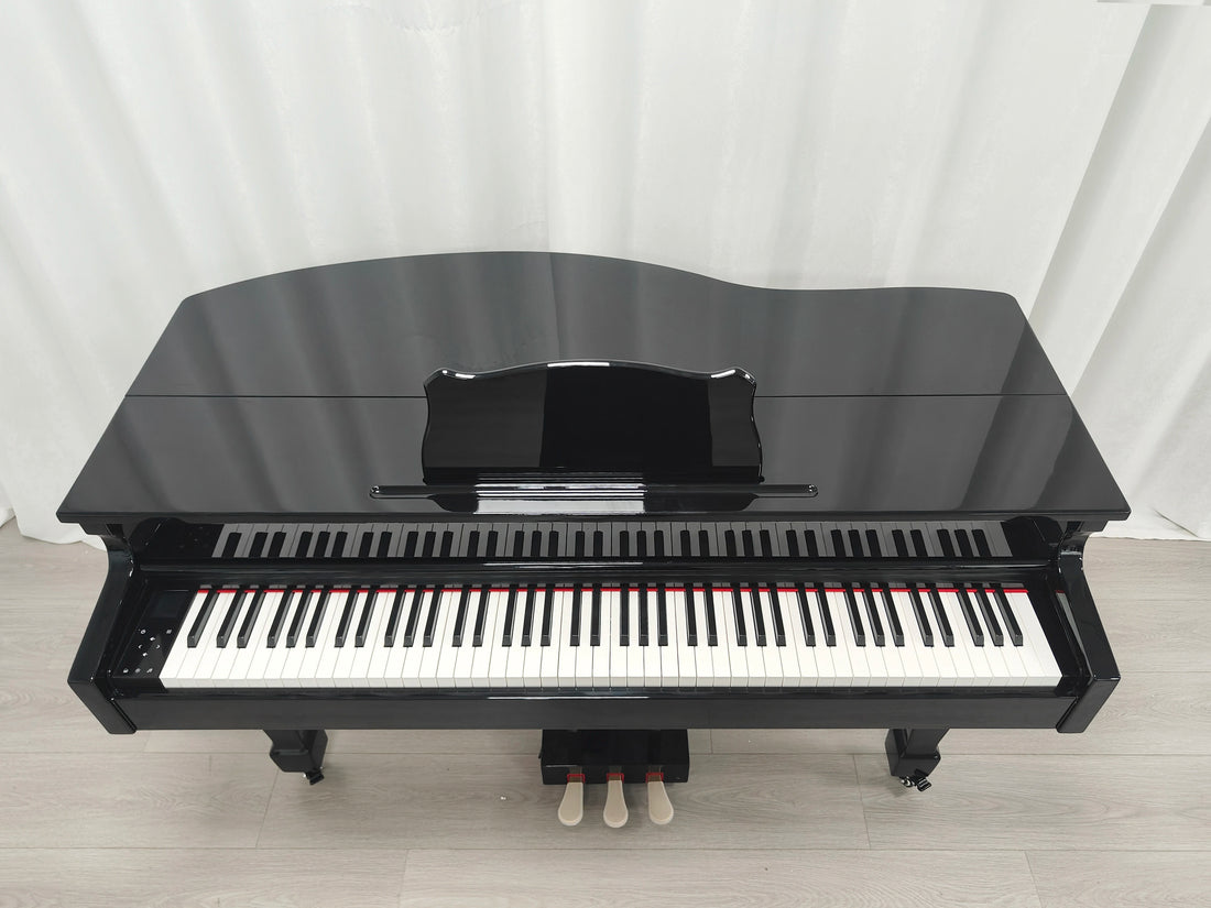 YIMO Y-851 88 Keys Hammer Action Grand Digital Piano - 128 Polyphony, 3 Pedals, White/Black Musical Instruments