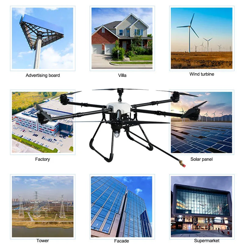Hoch HYC Cleaning Drone — 6-Axis, Obstacle Avoidance, 160m Altitude, High-Rise Glass & Solar Panel Cleaning