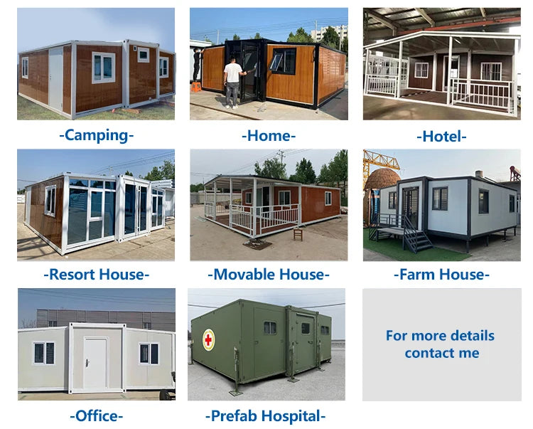 20ft 40ft Steel Villas Hurricane Proof 2 Bedroom Bathroom  Foldable Expandable Container Prefab House Houses  Poland