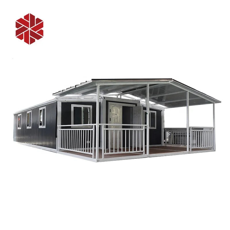 Ready Made Prefabricated House Prefab Modular Homes 5 Bedroom Tiny Sloping Roof Expandable Container Houses with Solar System