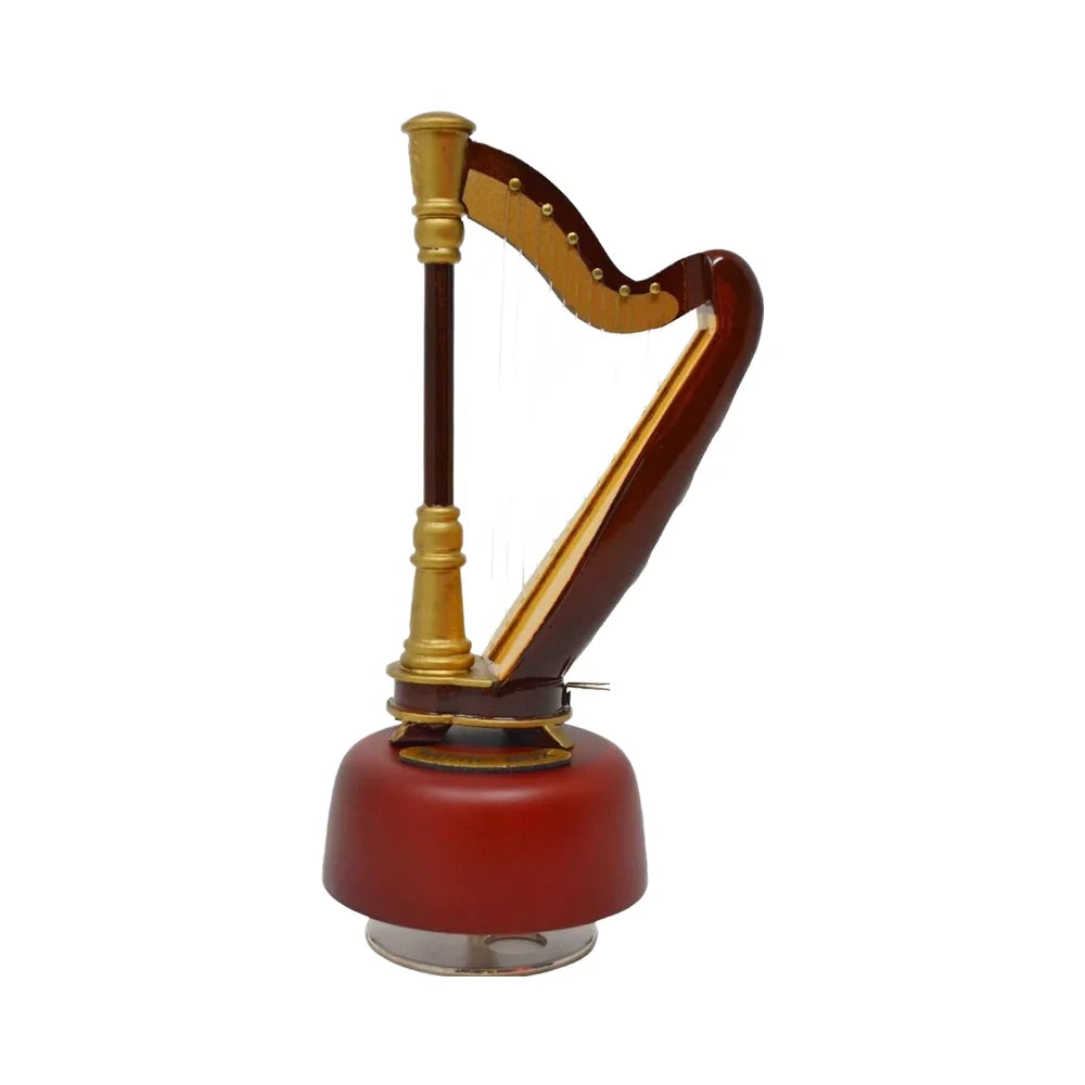 Rotatable Lyre Music Box — Decorative Wind-Up Ornament