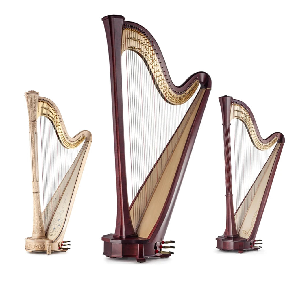 OEM Vintage 47 String Pedal Harps Top Octave G - 7th Octave C Harp Bow Brand Strings Extended Pedal Harp Trolley SET