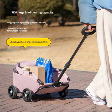 Small Metal Pet Stroller for Dogs and Cats Lightweight Foldable 4-Wheel Outdoor Stroller