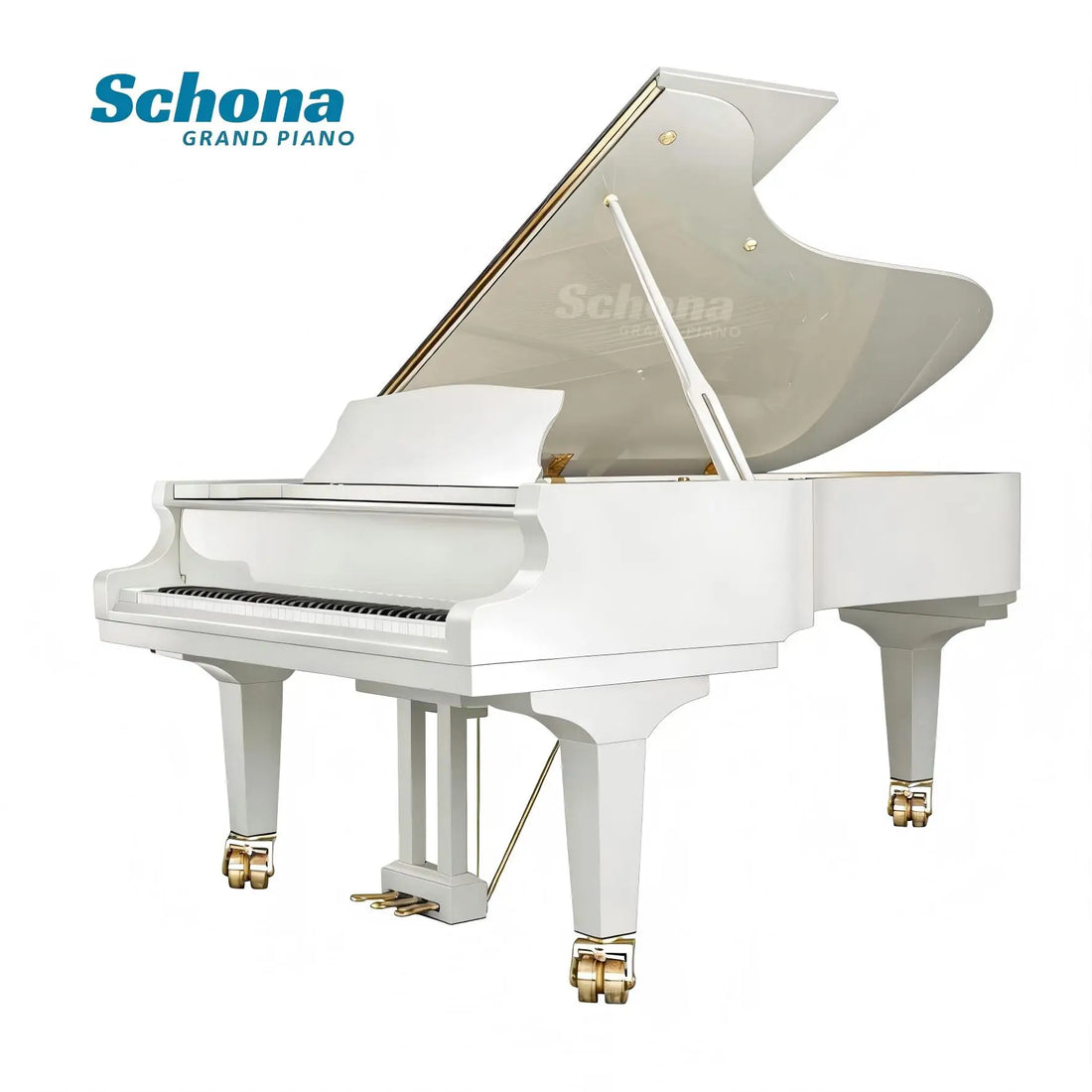 White Acoustic Baby Grand Piano 5 Foot Polished Finish for Home Wedding Wholesale, Automatic Playing System Optional
