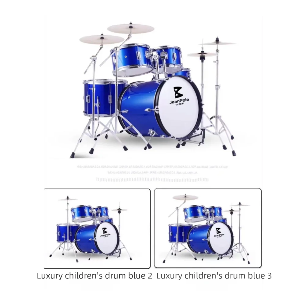 JELO Upgrade Kids 5-Drum 3-Cymbal Small Jazz Set Real Drum Set for 3-14 Years Old Children's Musical Practice