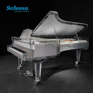 Luxury Hotel Furniture Clear Acrylic Concert Grand Piano LED Lights Mechanical Style Crystal Piano Solid Wood Soundboard