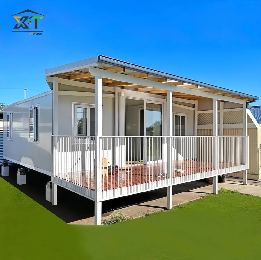 Casa Prefabricated Folding 20Ft 40Ft Premade Prefab Folding Expandable Container House 2 3 4 5 Bedroom Mobile Tiny Home Terrace