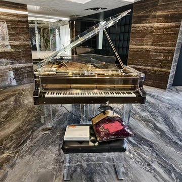 High-End Deep Brown Transparent Crystal Texture Grand Mechanical Piano - for Ballroom & Villa Performance Artistic Instrument
